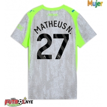 Camiseta Manchester City Matheus Nunes #27 Tercera Equipación para mujer 2025-26 manga corta